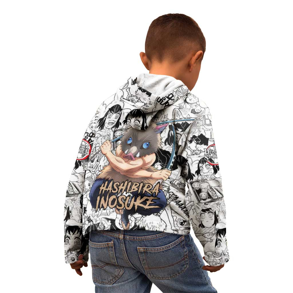 Hashibira Inosuke Manga Collage Demon Slayer Kid Hoodie Anime Mix Manga Style