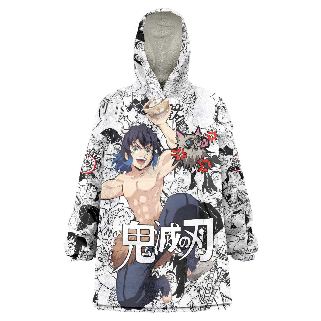 Hashibira Inosuke Manga Collage Demon Slayer Wearable Blanket Hoodie Anime Mix Manga Style