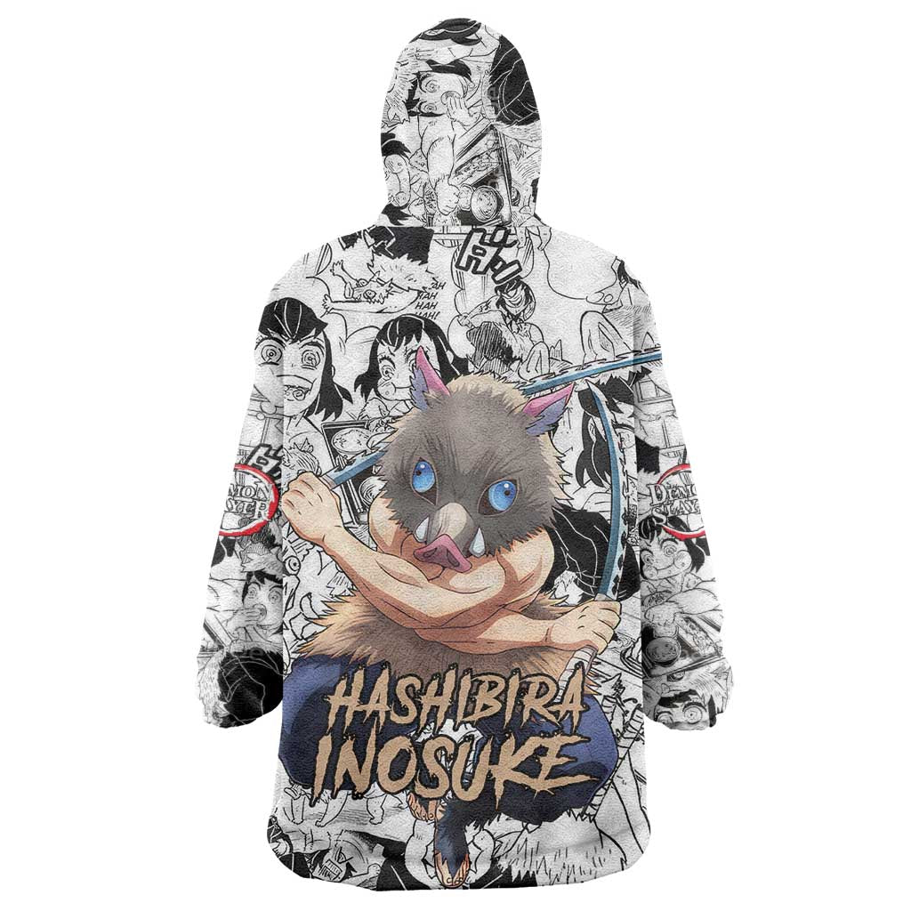 Hashibira Inosuke Manga Collage Demon Slayer Wearable Blanket Hoodie Anime Mix Manga Style