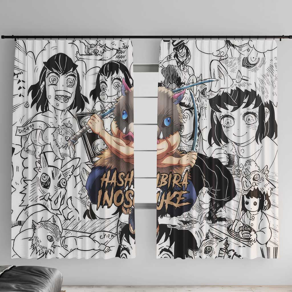 Hashibira Inosuke Manga Collage Demon Slayer Window Curtain Anime Mix Manga Style