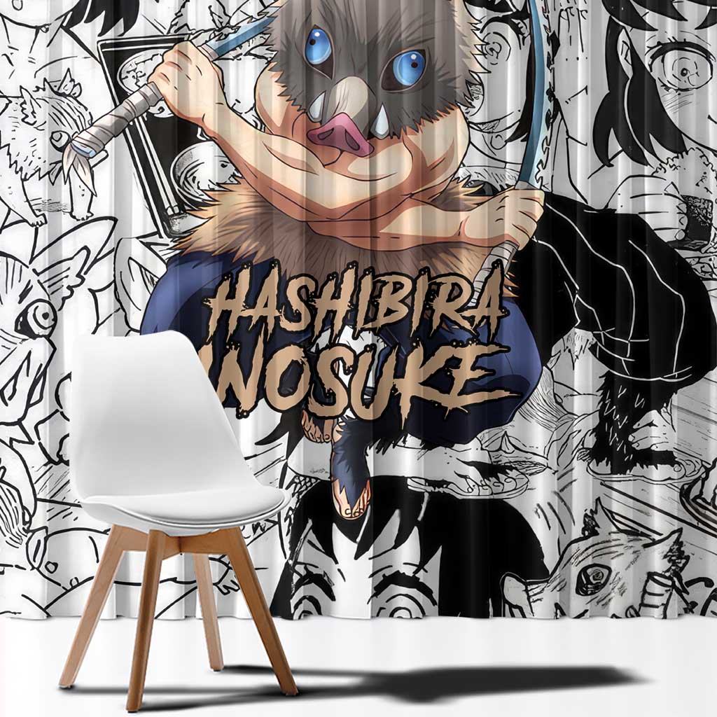 Hashibira Inosuke Manga Collage Demon Slayer Window Curtain Anime Mix Manga Style