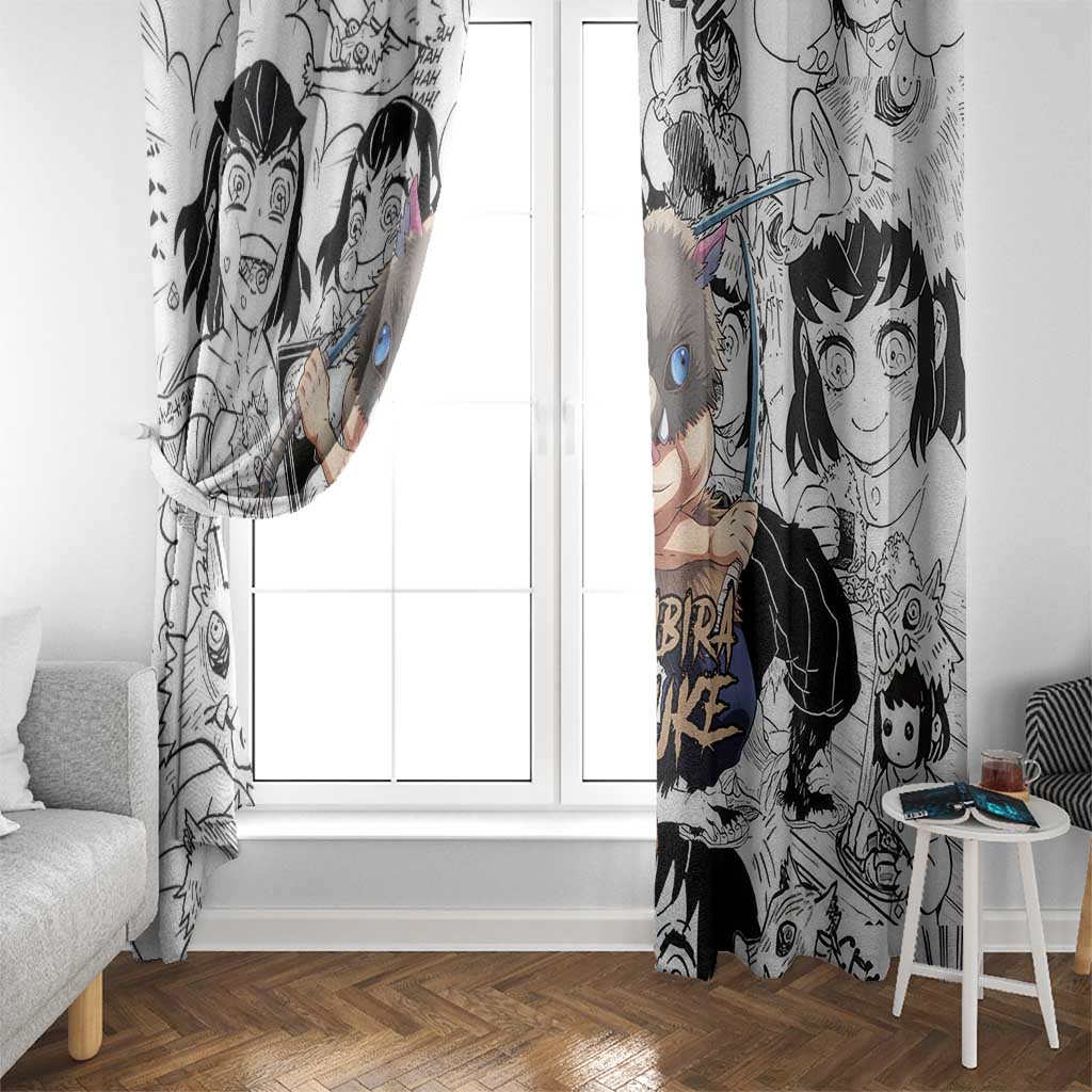Hashibira Inosuke Manga Collage Demon Slayer Window Curtain Anime Mix Manga Style