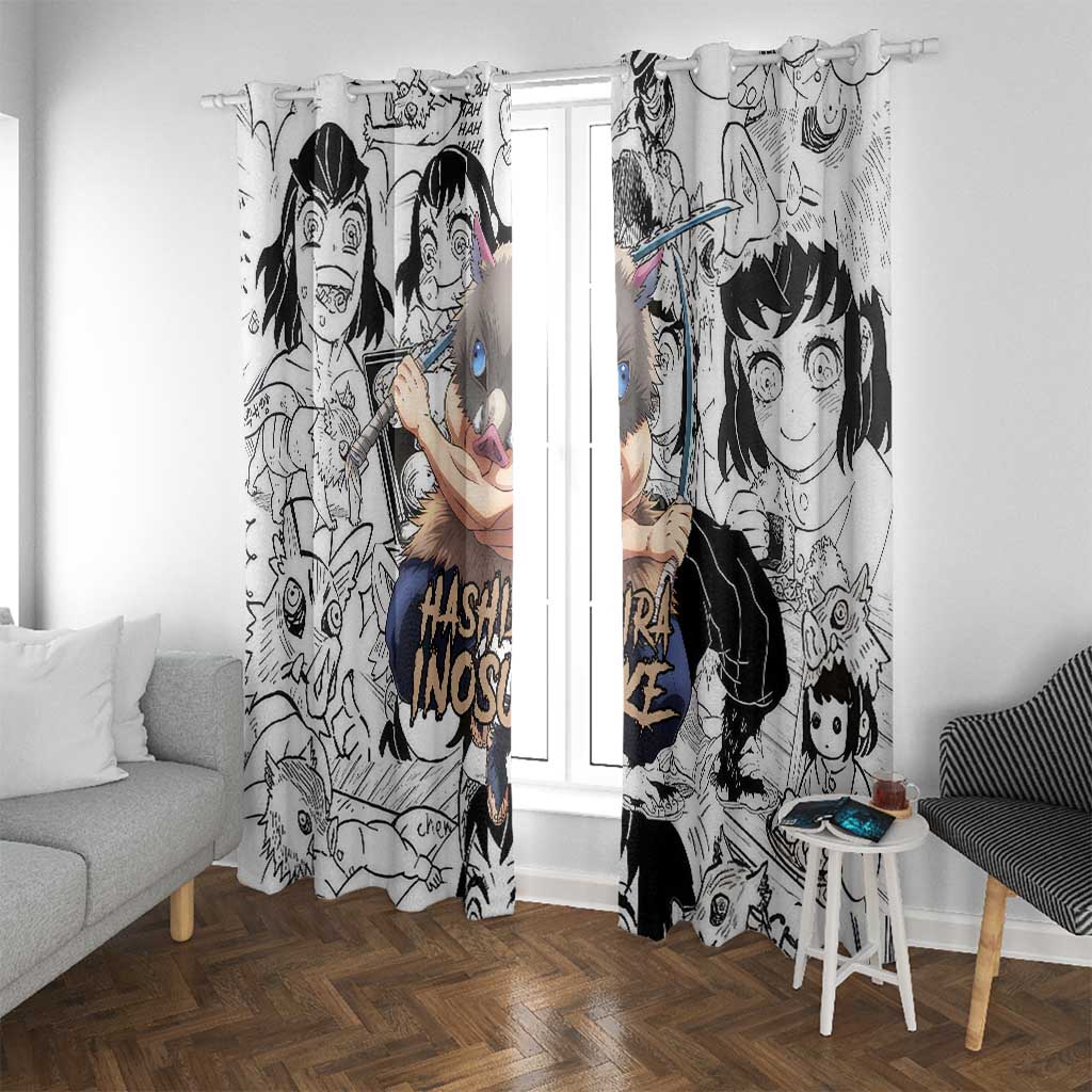 Hashibira Inosuke Manga Collage Demon Slayer Window Curtain Anime Mix Manga Style