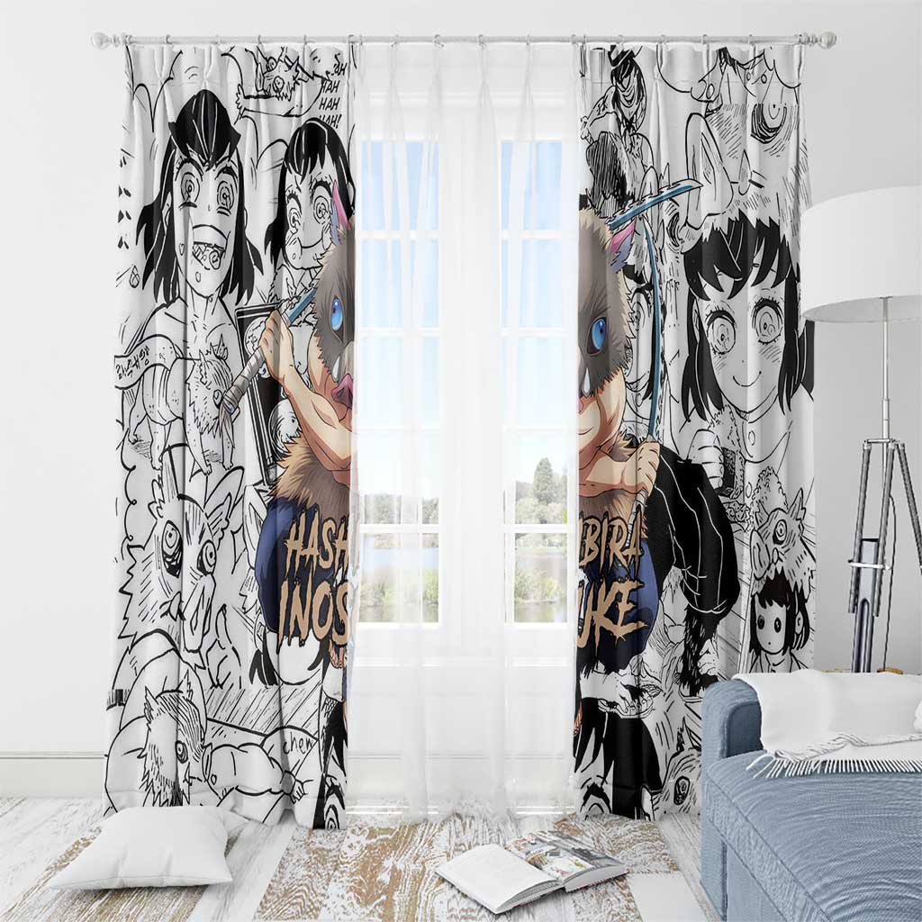 Hashibira Inosuke Manga Collage Demon Slayer Window Curtain Anime Mix Manga Style