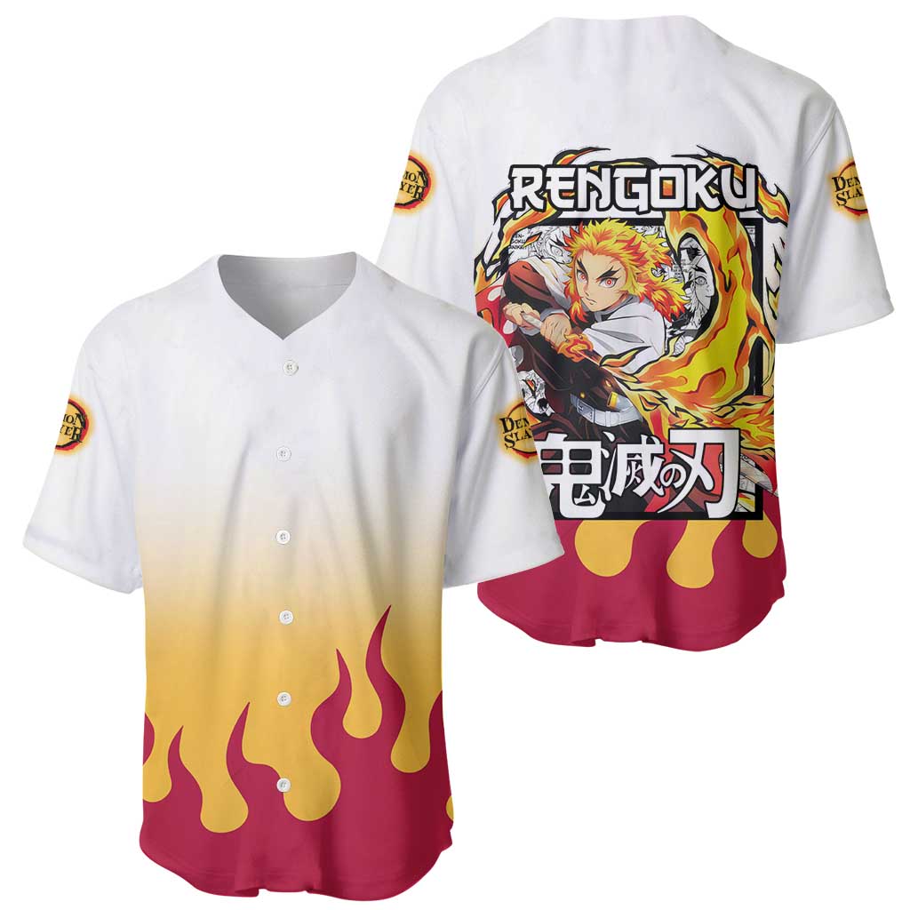 Kyojuro Rengoku Haori Demon Slayer Baseball Jersey Anime Style