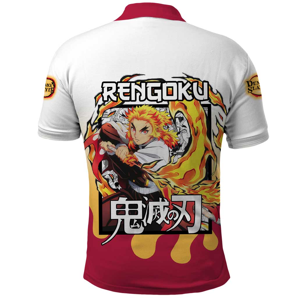 Kyojuro Rengoku Haori Demon Slayer Polo Shirt Anime Style
