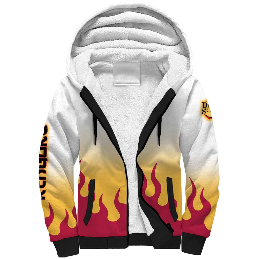 Kyojuro Rengoku Haori Demon Slayer Sherpa Hoodie Anime Style