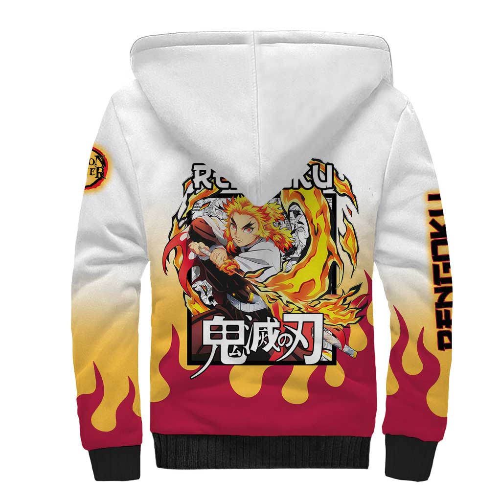 Kyojuro Rengoku Haori Demon Slayer Sherpa Hoodie Anime Style