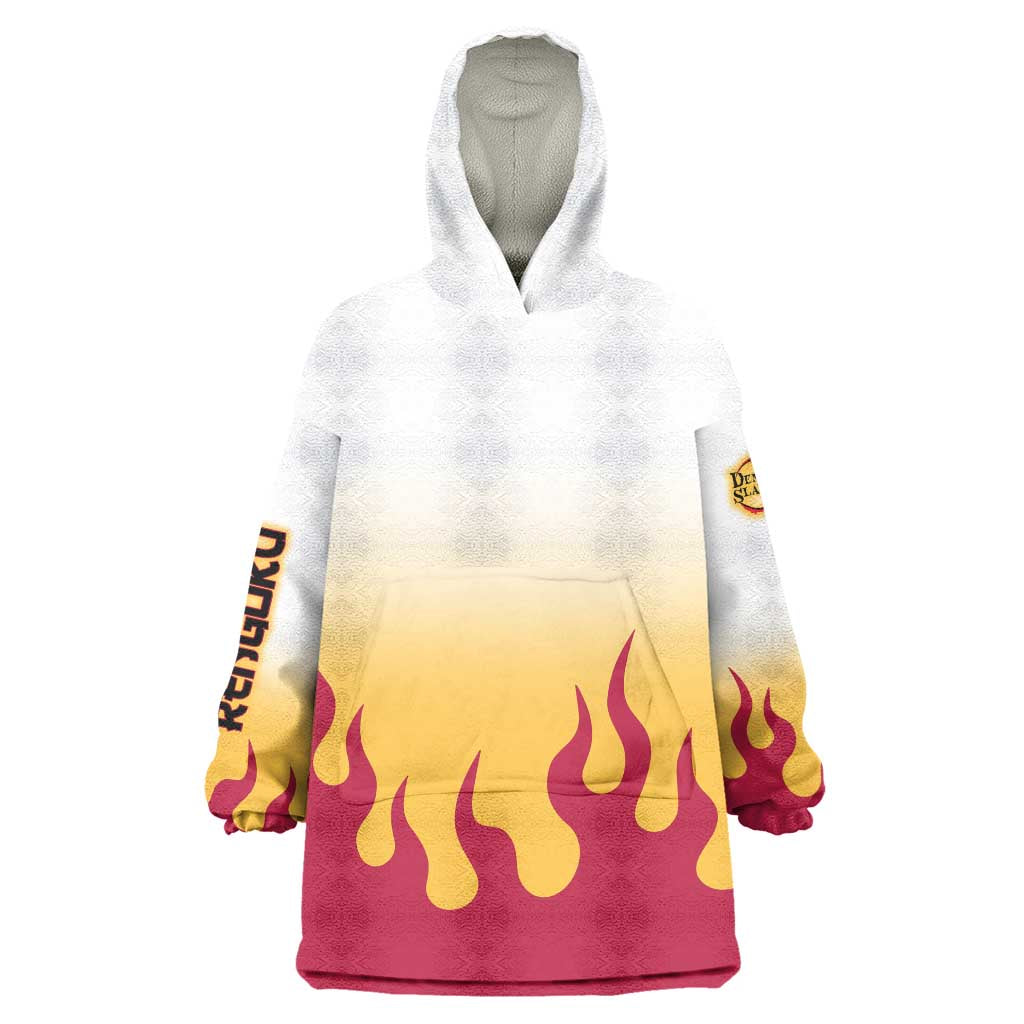 Kyojuro Rengoku Haori Demon Slayer Wearable Blanket Hoodie Anime Style