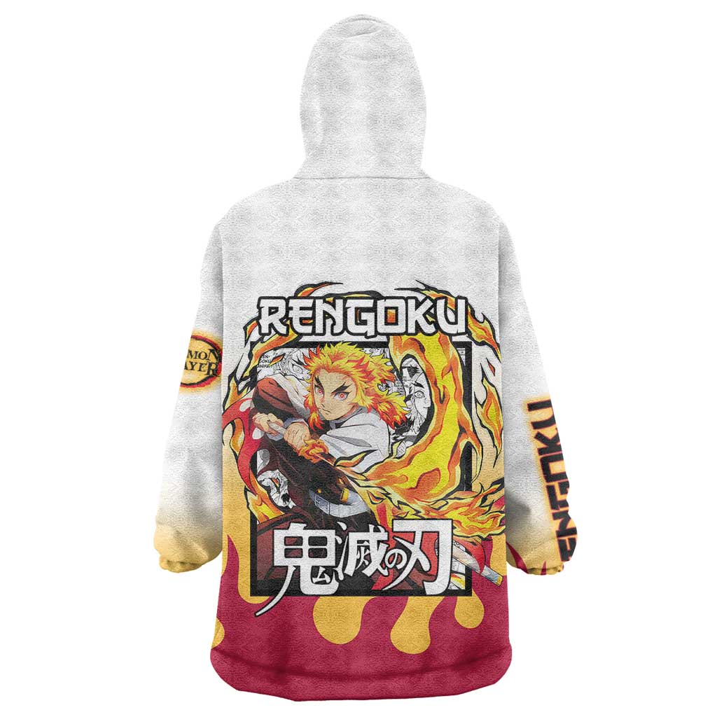 Kyojuro Rengoku Haori Demon Slayer Wearable Blanket Hoodie Anime Style