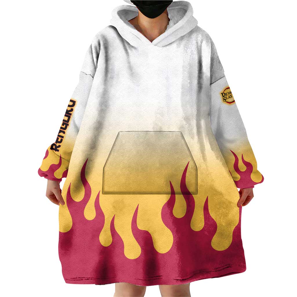 Kyojuro Rengoku Haori Demon Slayer Wearable Blanket Hoodie Anime Style