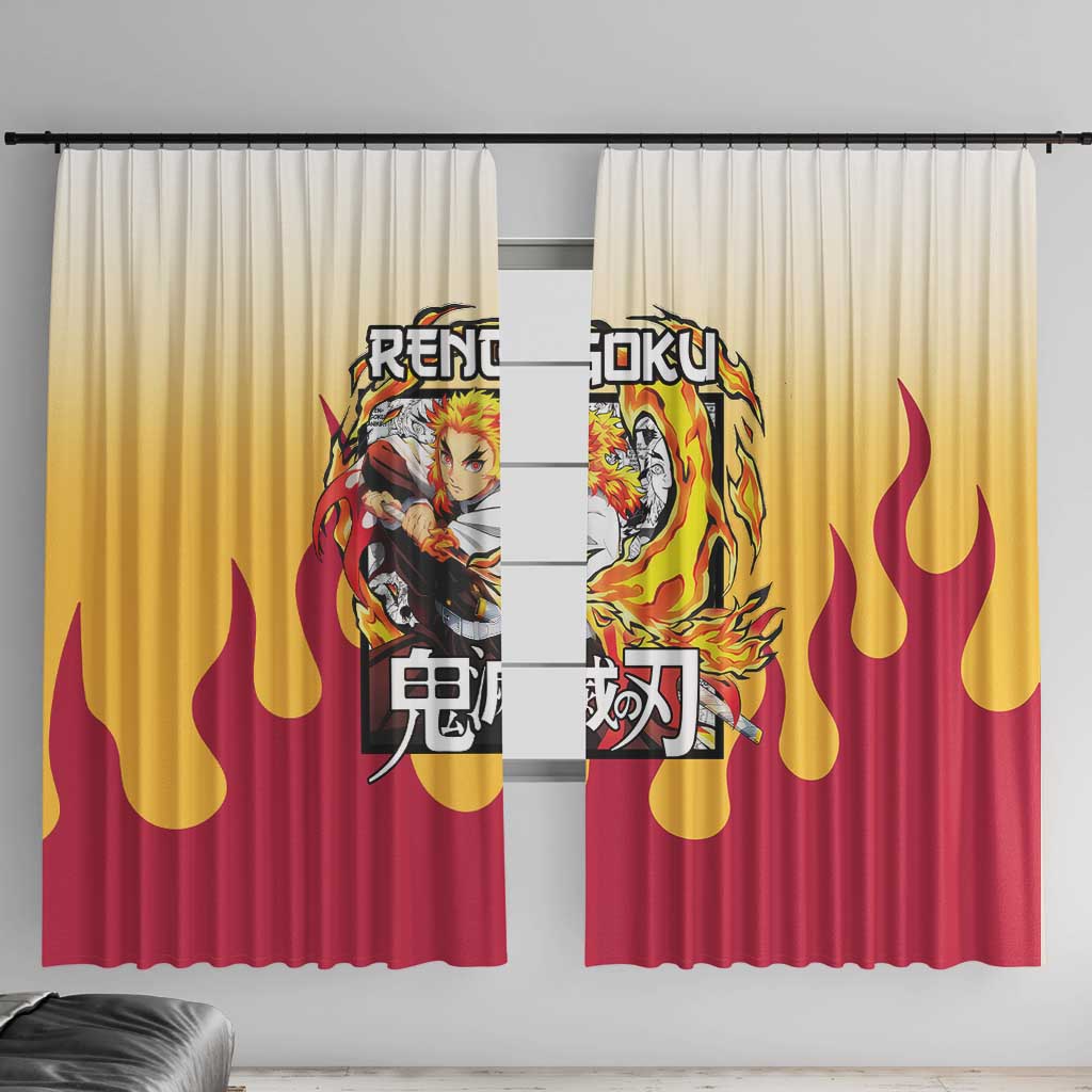 Kyojuro Rengoku Haori Demon Slayer Window Curtain Anime Style