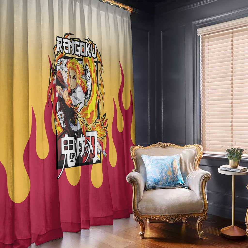 Kyojuro Rengoku Haori Demon Slayer Window Curtain Anime Style