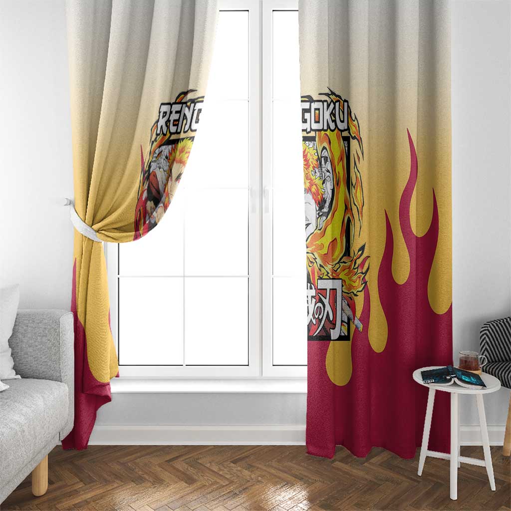 Kyojuro Rengoku Haori Demon Slayer Window Curtain Anime Style