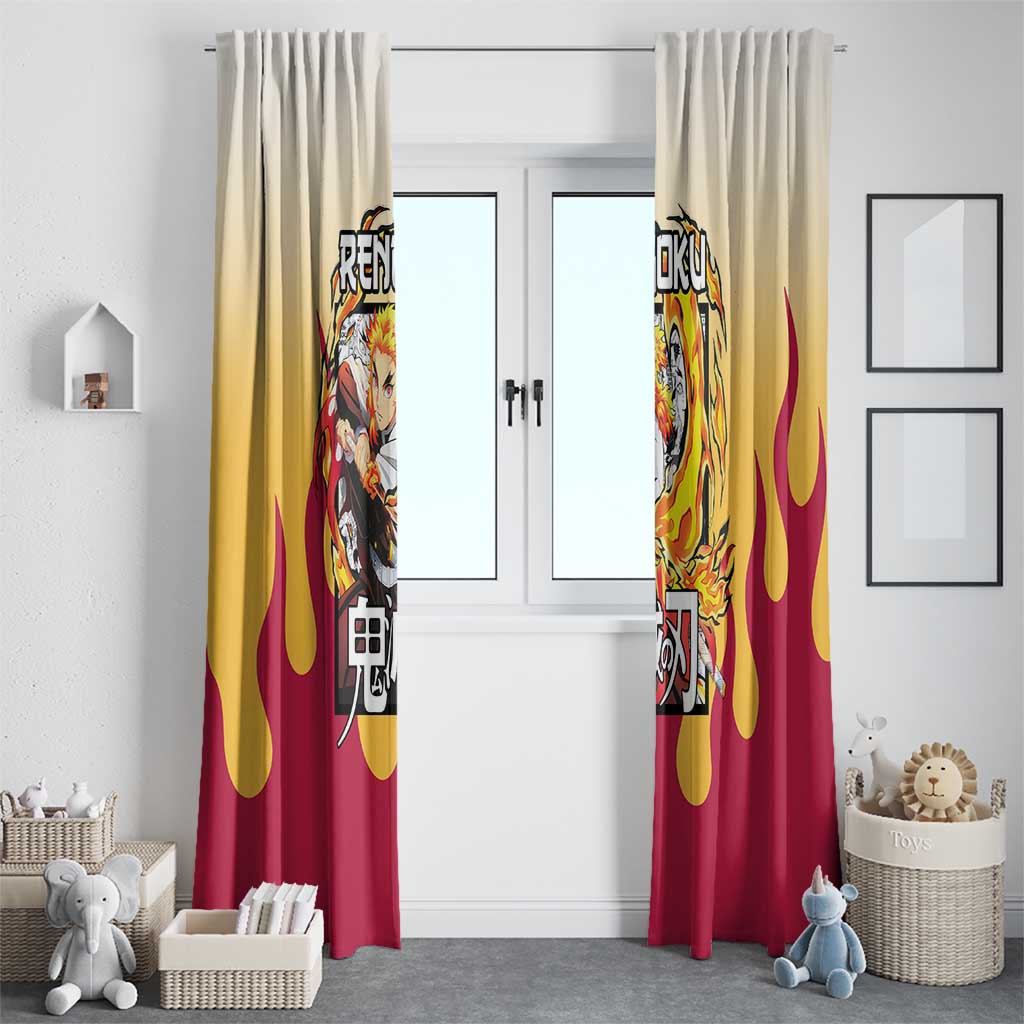 Kyojuro Rengoku Haori Demon Slayer Window Curtain Anime Style