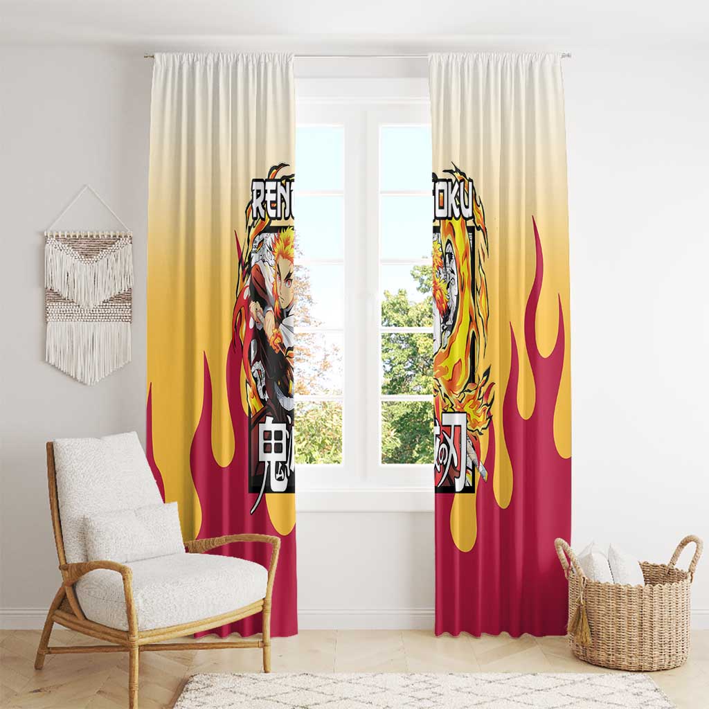 Kyojuro Rengoku Haori Demon Slayer Window Curtain Anime Style