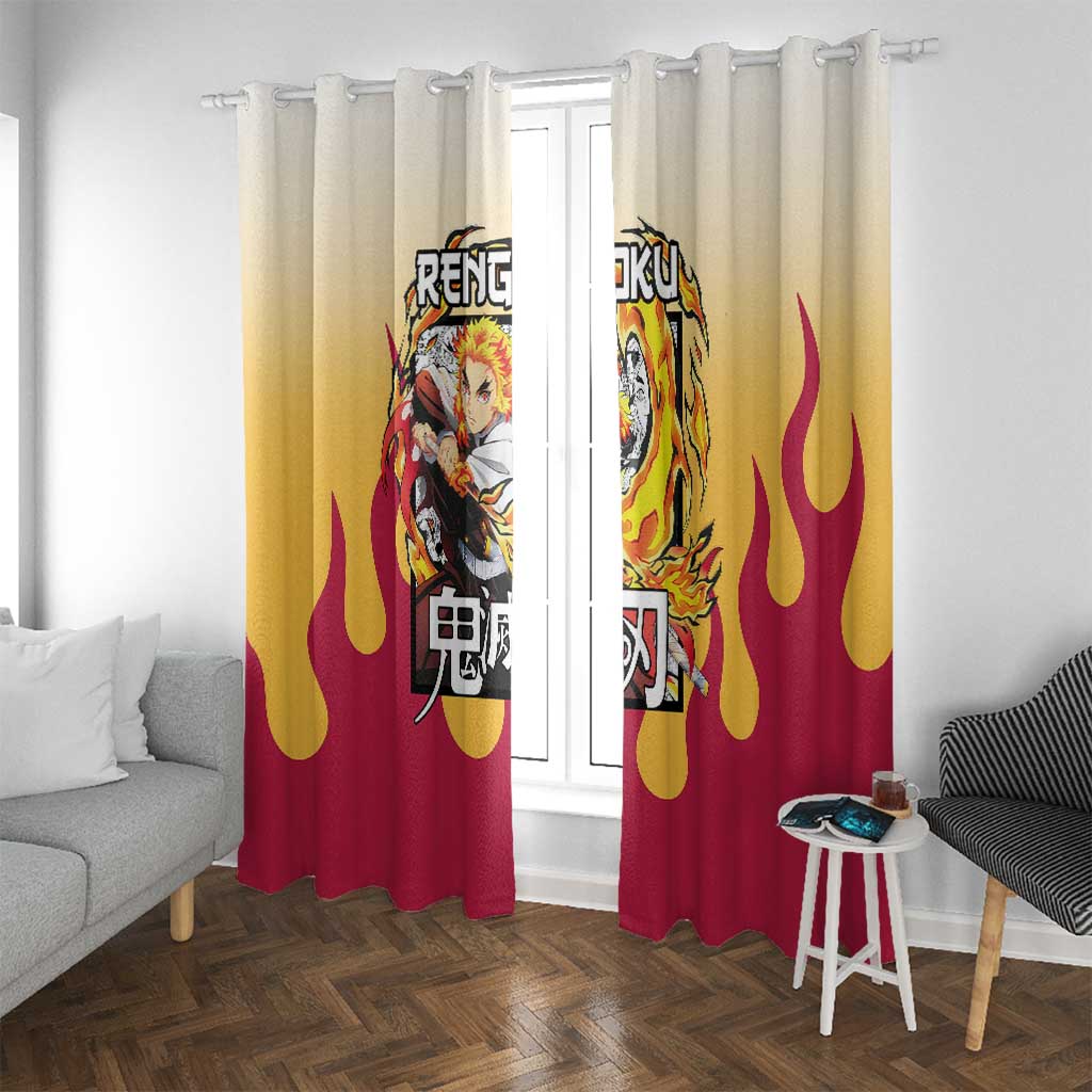 Kyojuro Rengoku Haori Demon Slayer Window Curtain Anime Style
