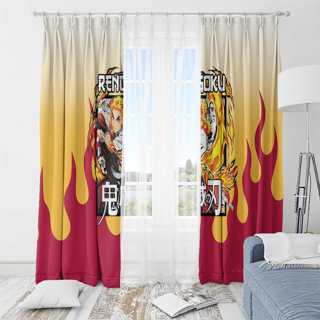 Kyojuro Rengoku Haori Demon Slayer Window Curtain Anime Style