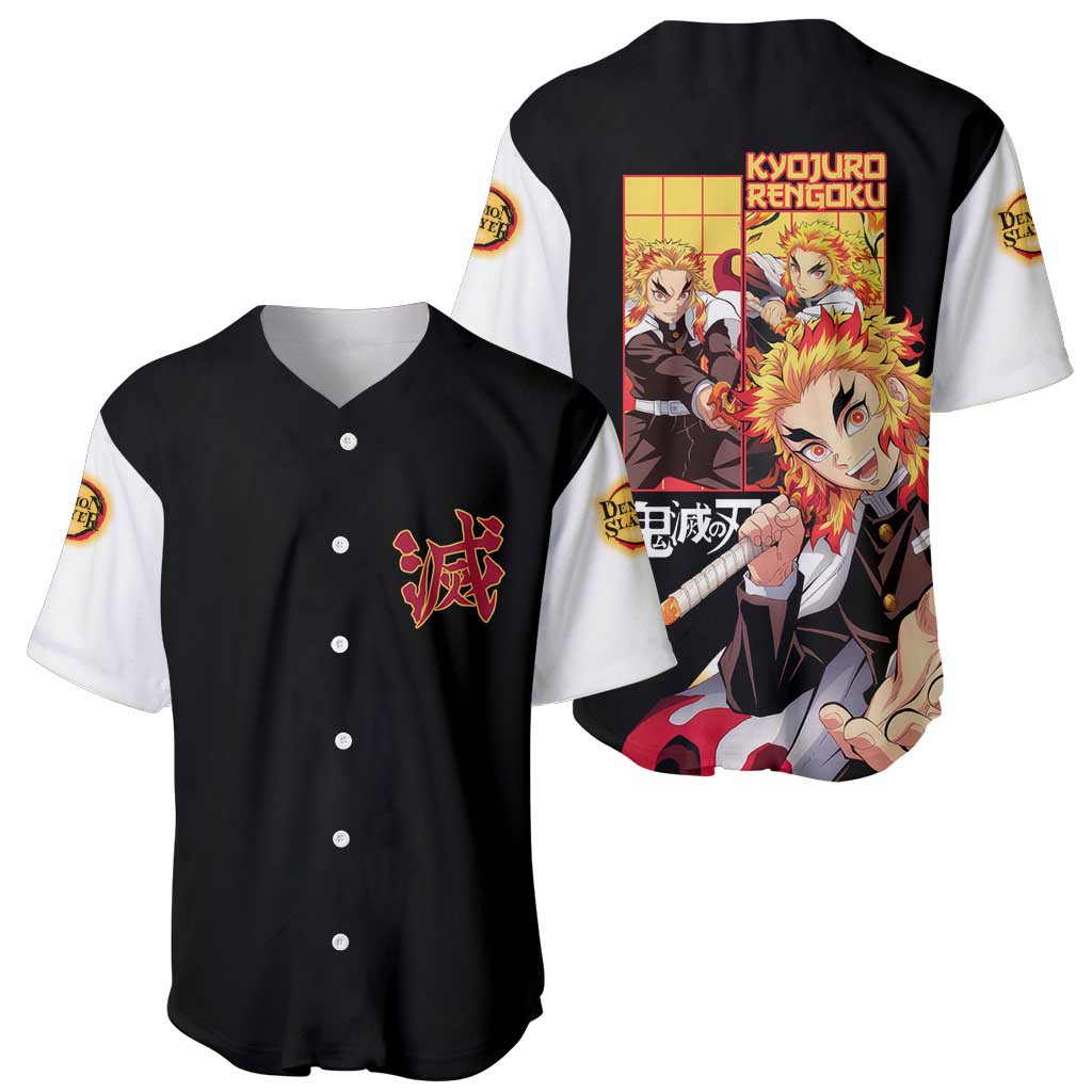 Kyojuro Rengoku V2 Demon Slayer Baseball Jersey Anime Style