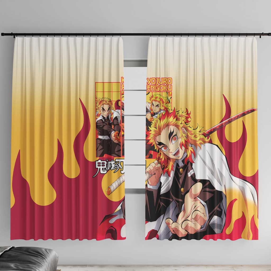 Kyojuro Rengoku V2 Demon Slayer Window Curtain Anime Style
