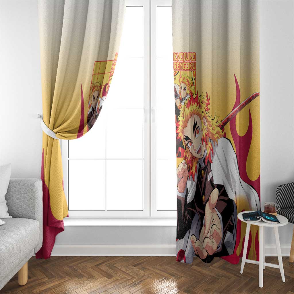 Kyojuro Rengoku V2 Demon Slayer Window Curtain Anime Style