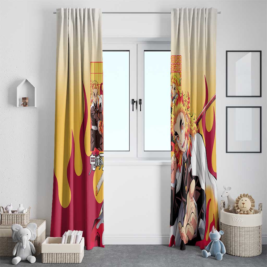Kyojuro Rengoku V2 Demon Slayer Window Curtain Anime Style