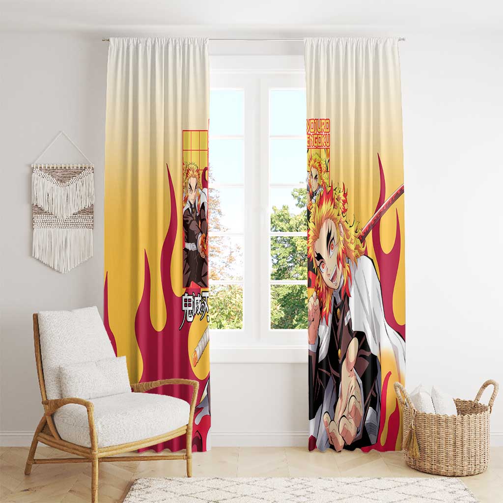 Kyojuro Rengoku V2 Demon Slayer Window Curtain Anime Style