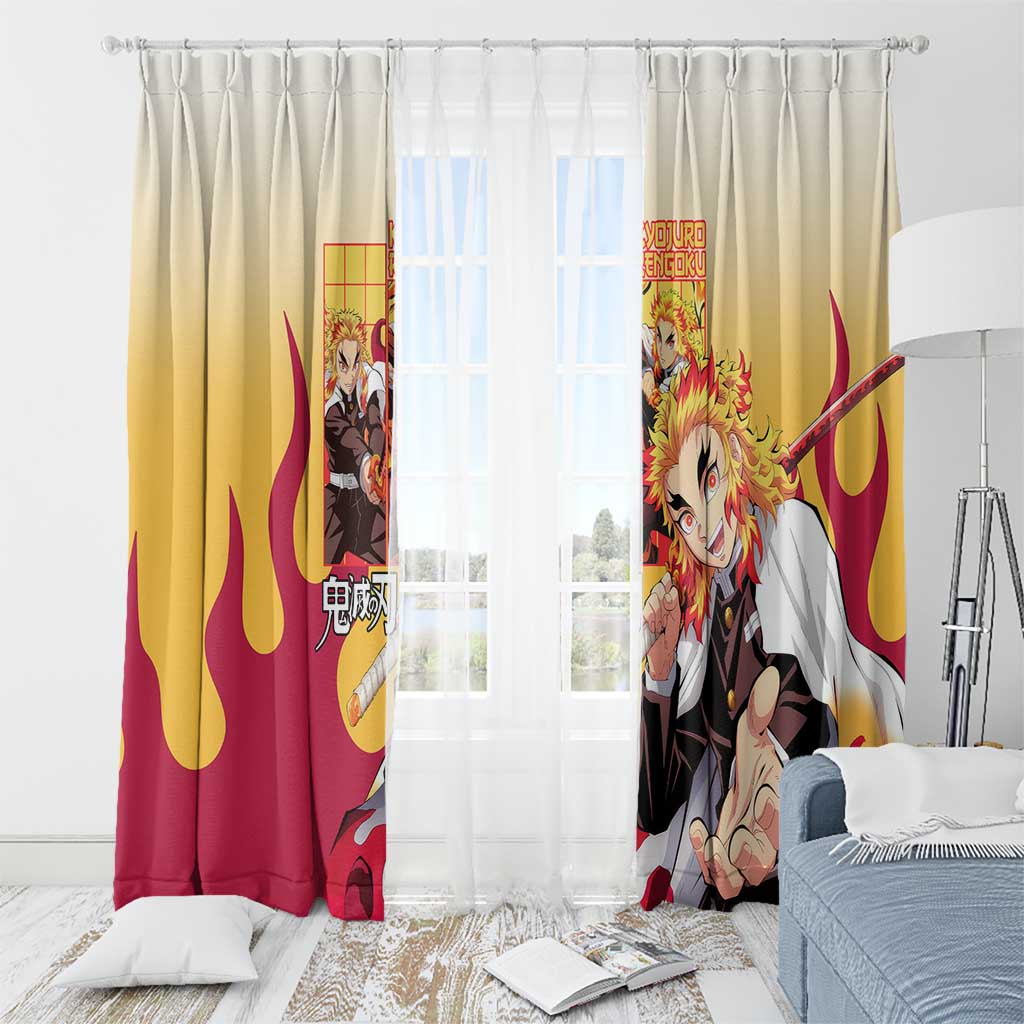 Kyojuro Rengoku V2 Demon Slayer Window Curtain Anime Style