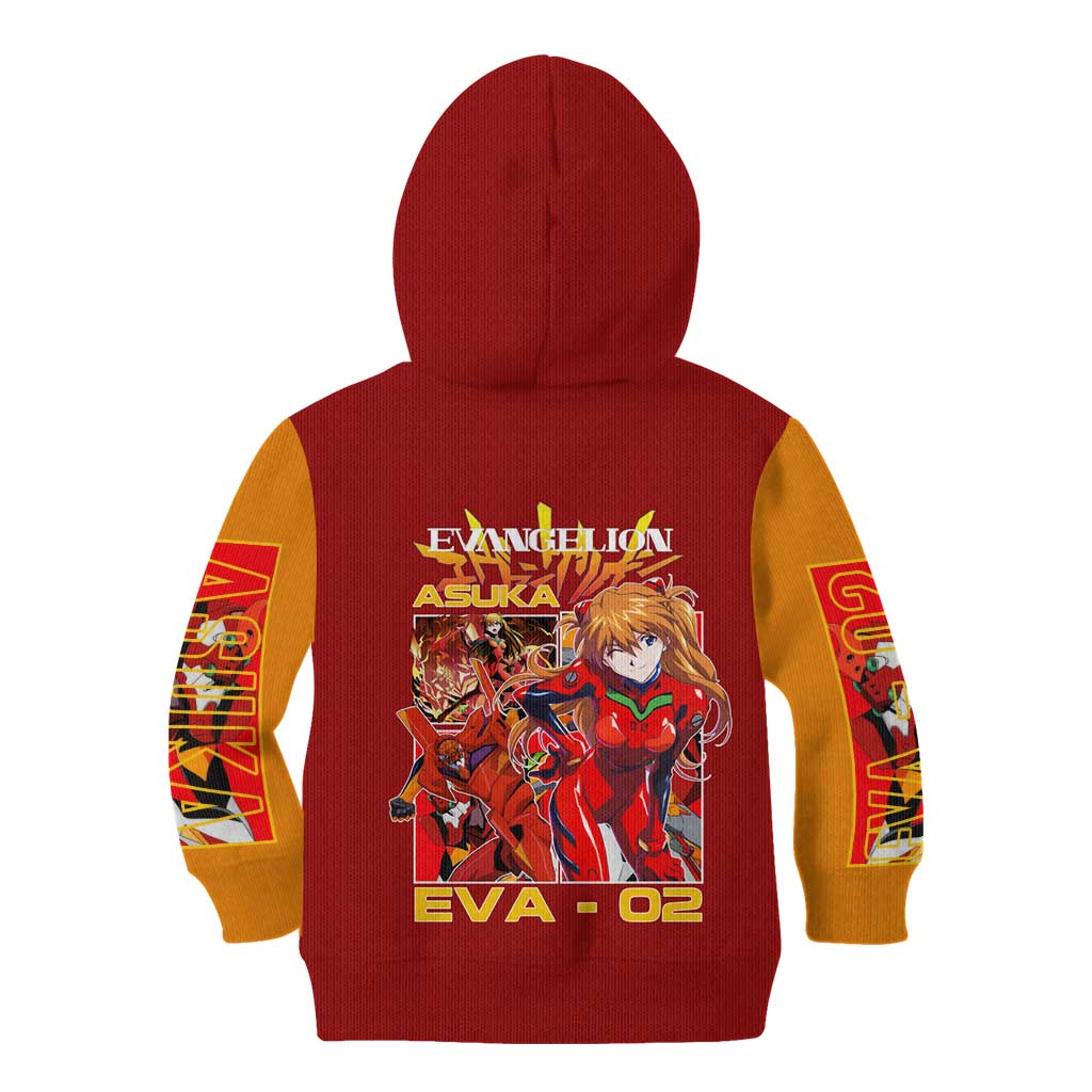 Asuka Langley Sohryu x Eva 02 Neon Genesis Evangelion Kid Hoodie Anime Style