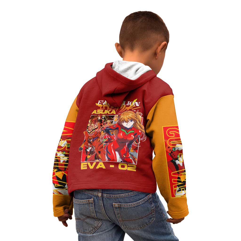 Asuka Langley Sohryu x Eva 02 Neon Genesis Evangelion Kid Hoodie Anime Style
