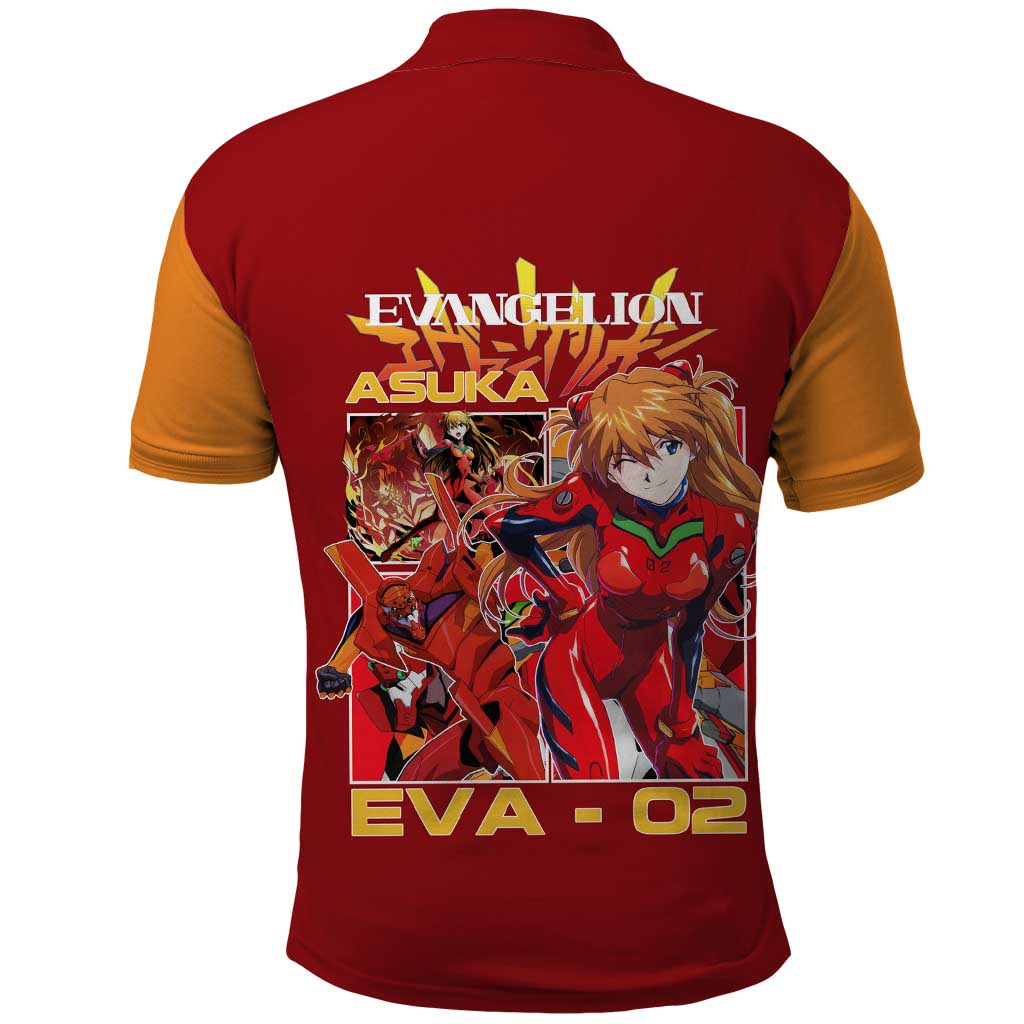 Asuka Langley Sohryu x Eva 02 Neon Genesis Evangelion Polo Shirt Anime Style