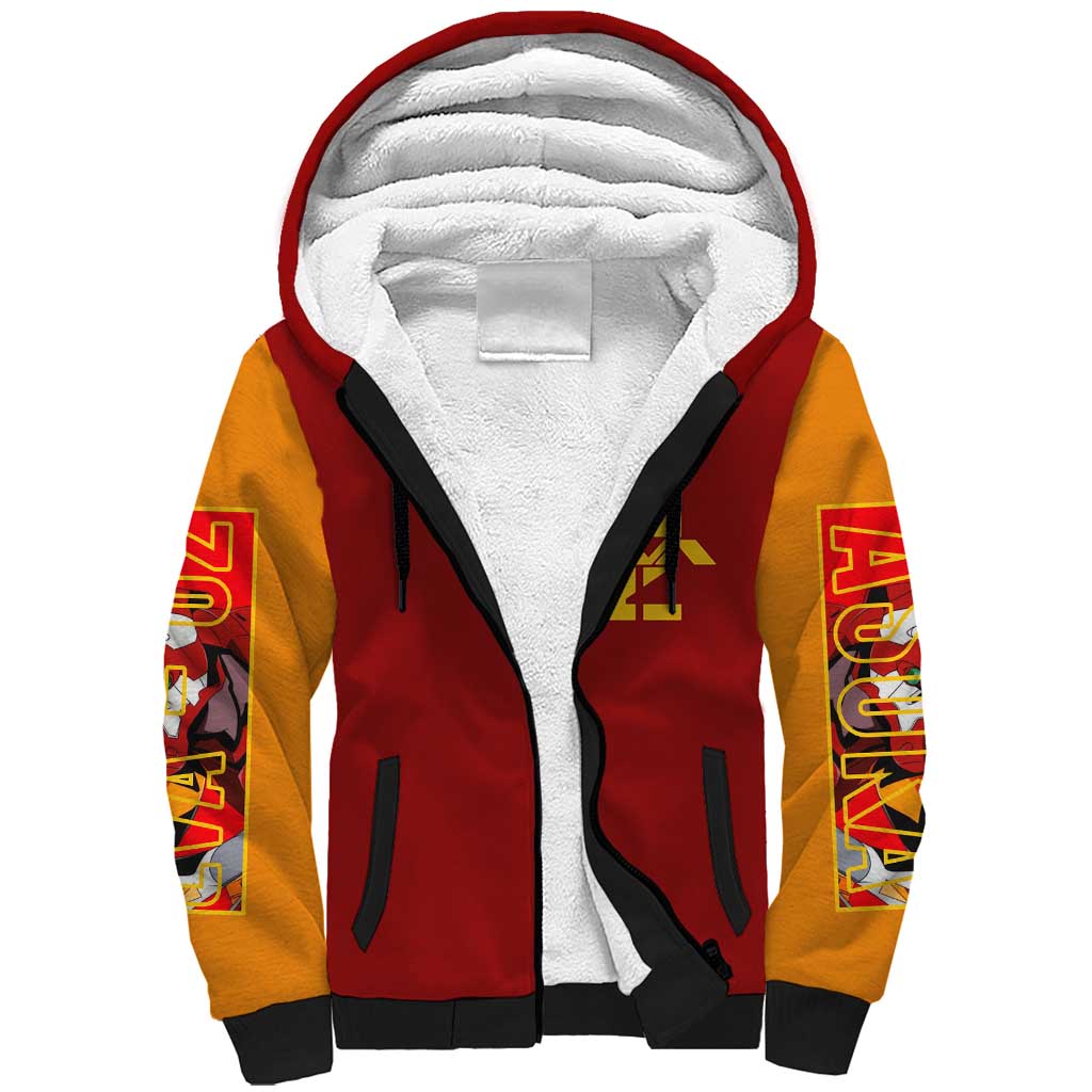 Asuka Langley Sohryu x Eva 02 Neon Genesis Evangelion Sherpa Hoodie Anime Style