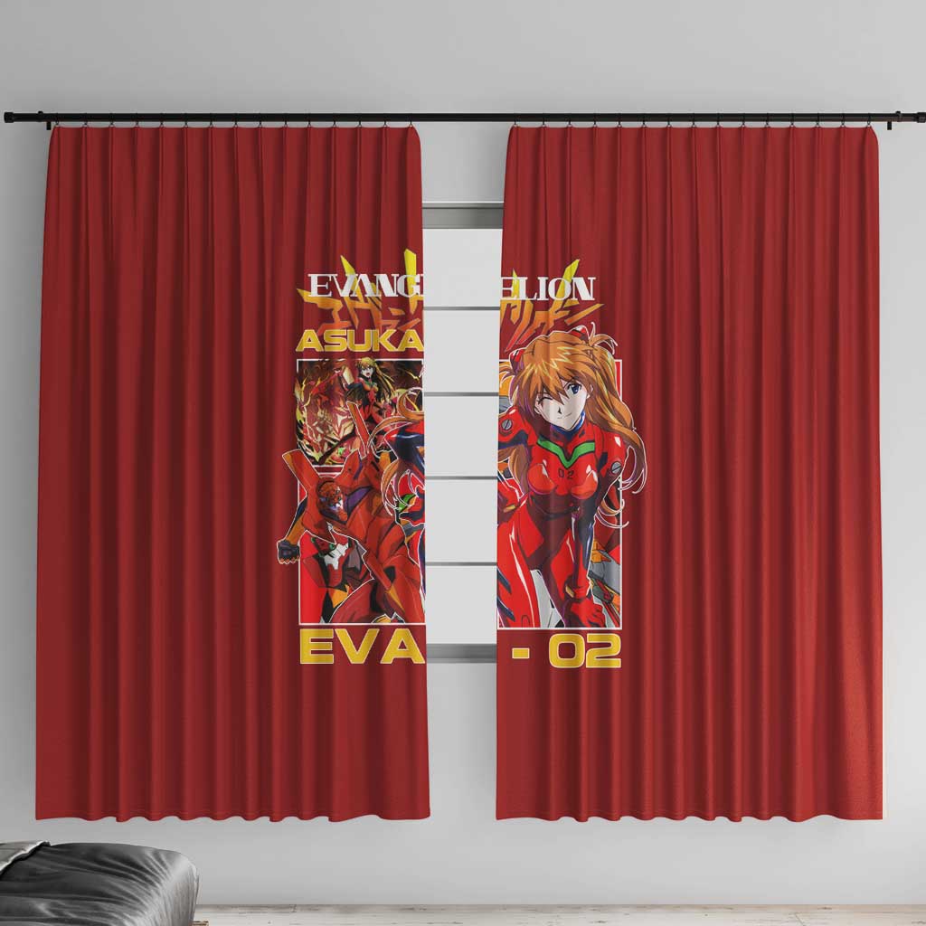 Asuka Langley Sohryu x Eva 02 Neon Genesis Evangelion Window Curtain Anime Style