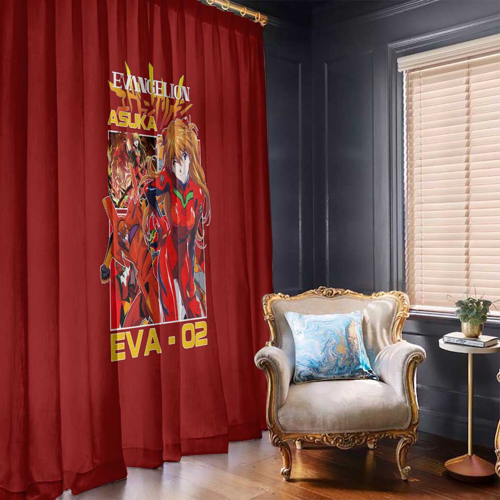 Asuka Langley Sohryu x Eva 02 Neon Genesis Evangelion Window Curtain Anime Style