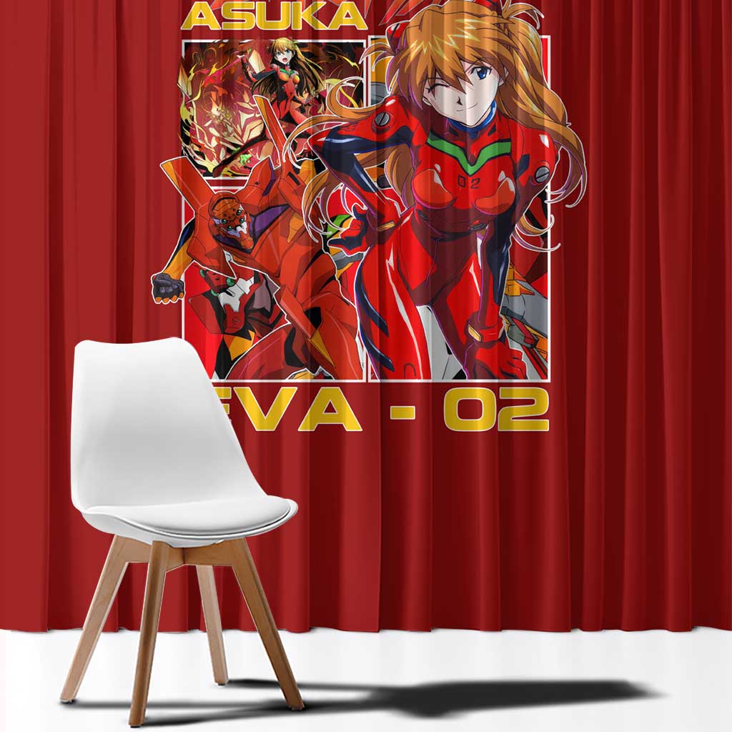 Asuka Langley Sohryu x Eva 02 Neon Genesis Evangelion Window Curtain Anime Style