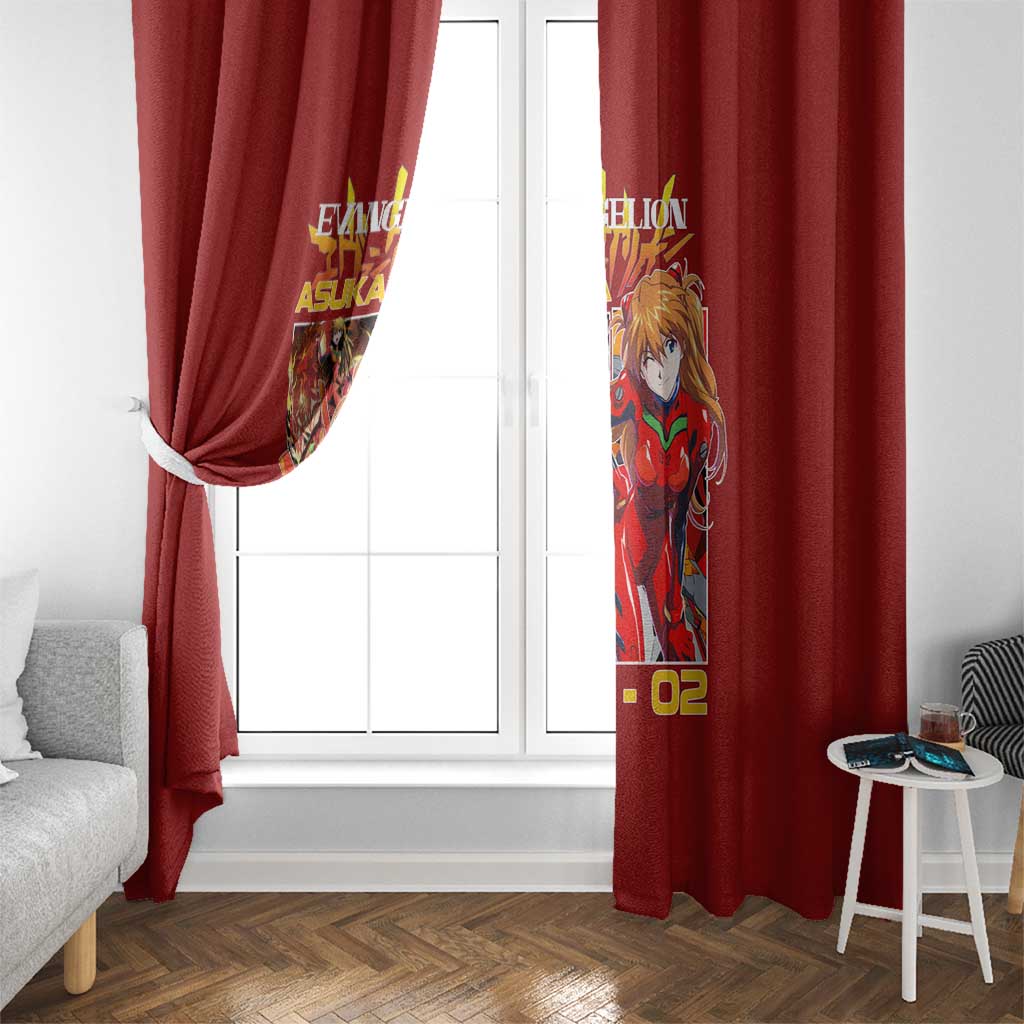 Asuka Langley Sohryu x Eva 02 Neon Genesis Evangelion Window Curtain Anime Style