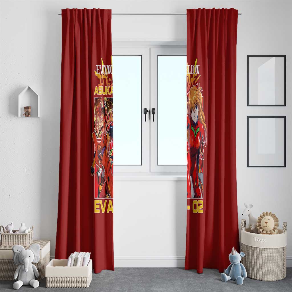 Asuka Langley Sohryu x Eva 02 Neon Genesis Evangelion Window Curtain Anime Style