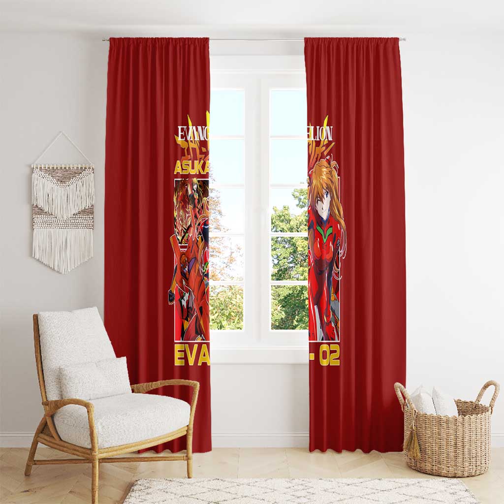Asuka Langley Sohryu x Eva 02 Neon Genesis Evangelion Window Curtain Anime Style