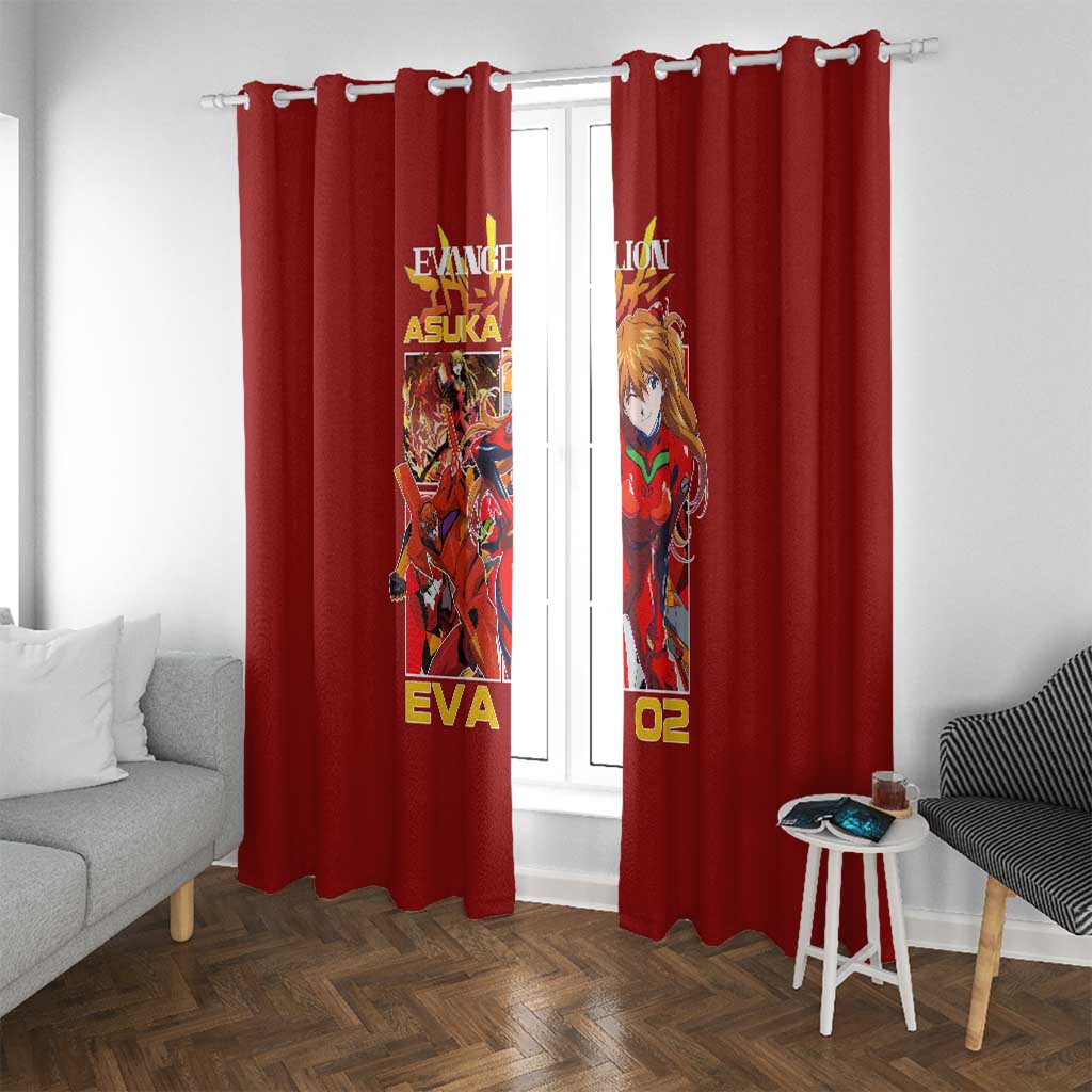 Asuka Langley Sohryu x Eva 02 Neon Genesis Evangelion Window Curtain Anime Style