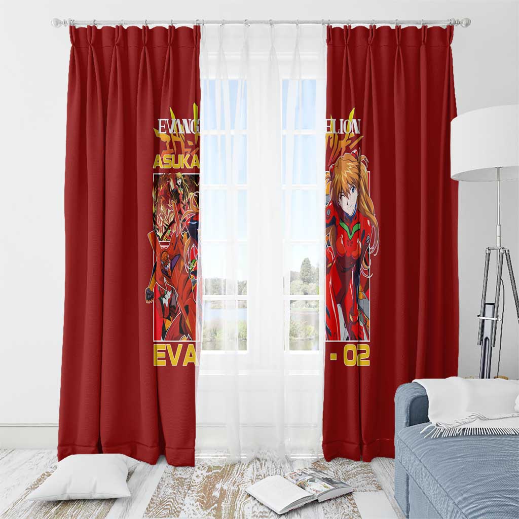 Asuka Langley Sohryu x Eva 02 Neon Genesis Evangelion Window Curtain Anime Style