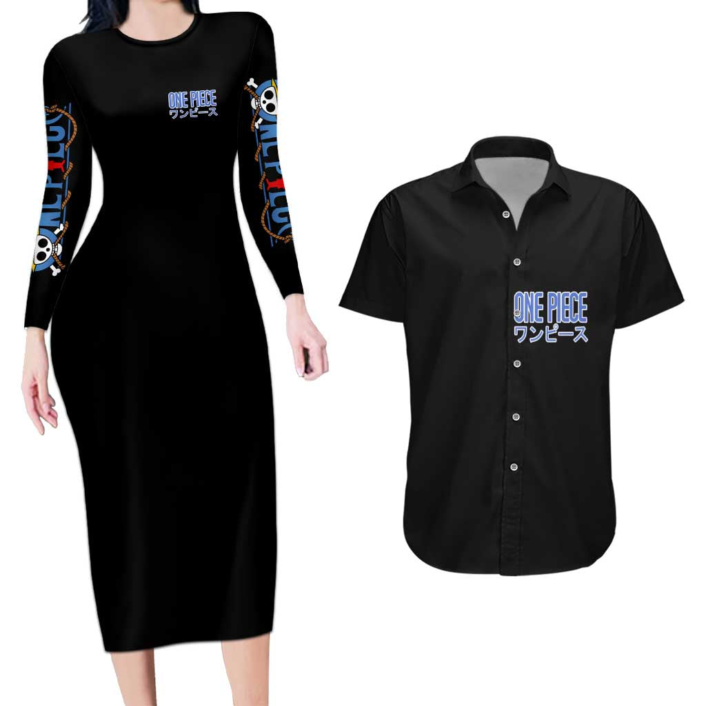 New Yonko One Piece Couples Matching Long Sleeve Bodycon Dress and Hawaiian Shirt Anime Style