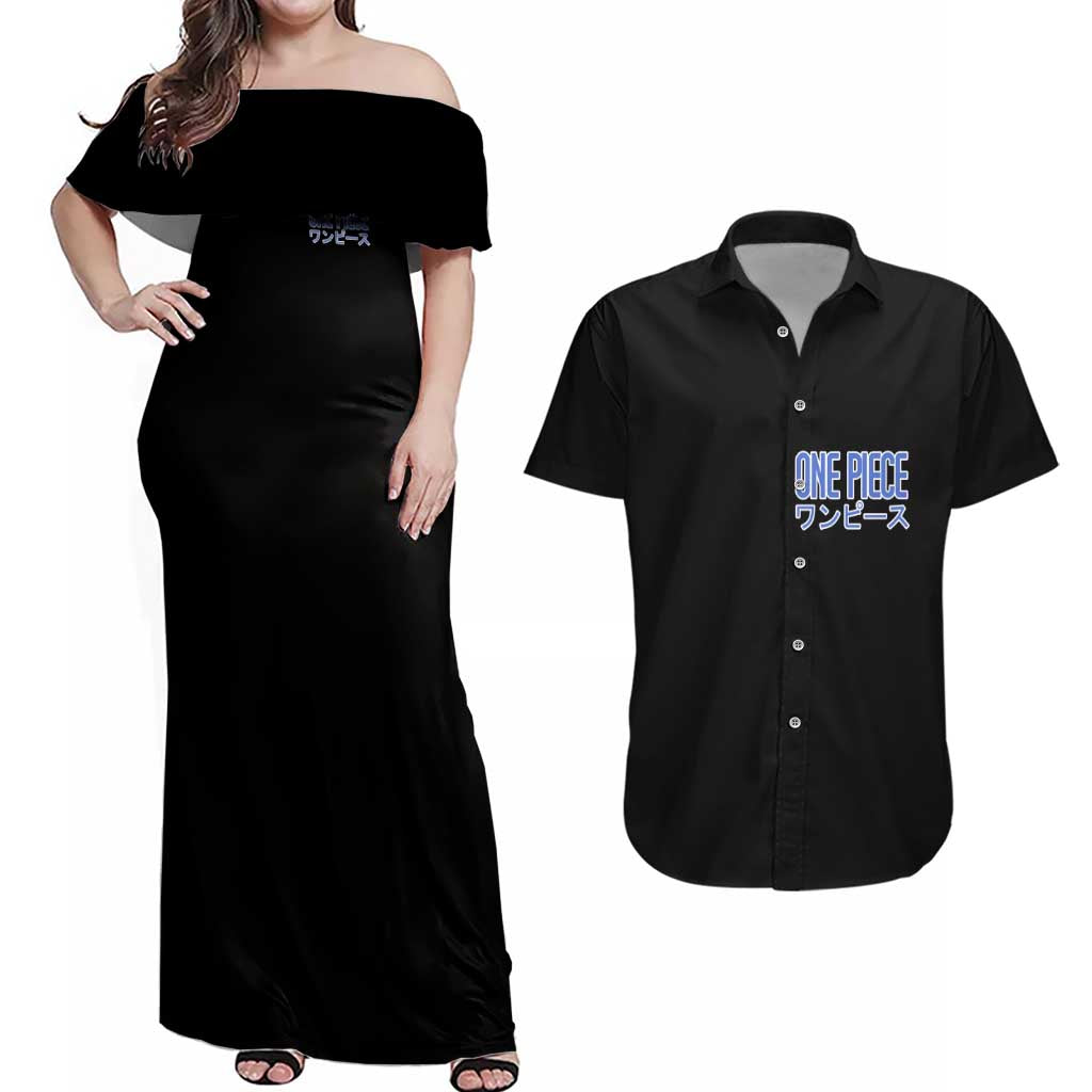 New Yonko One Piece Couples Matching Off Shoulder Maxi Dress and Hawaiian Shirt Anime Style