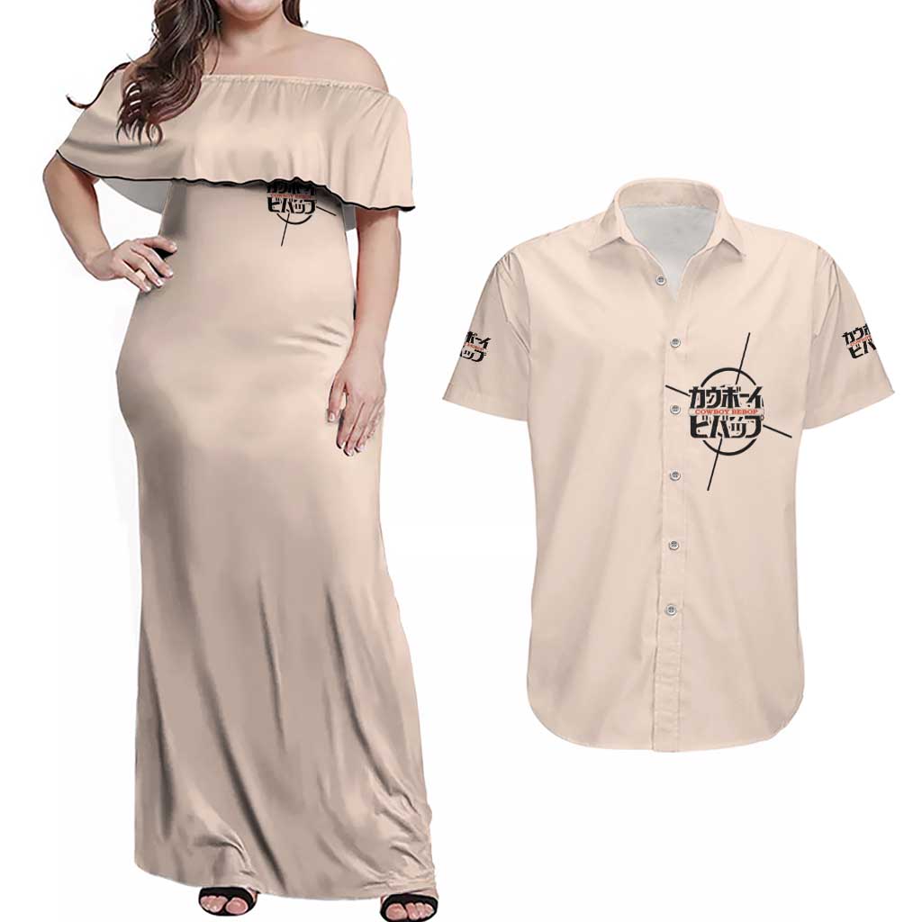 Cowboy Bebop Couples Matching Off Shoulder Maxi Dress and Hawaiian Shirt Anime Style