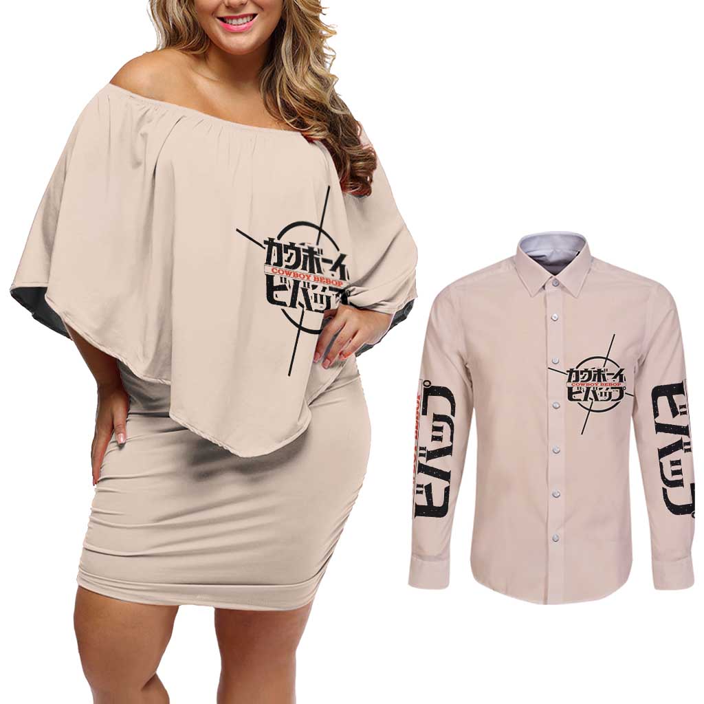 Cowboy Bebop Couples Matching Off Shoulder Short Dress and Long Sleeve Button Shirt Anime Style