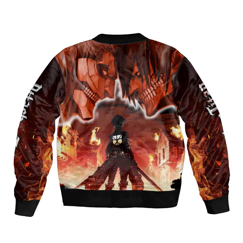 Burning Attack on Titan Bomber Jacket Anime  Mix Trippy Style