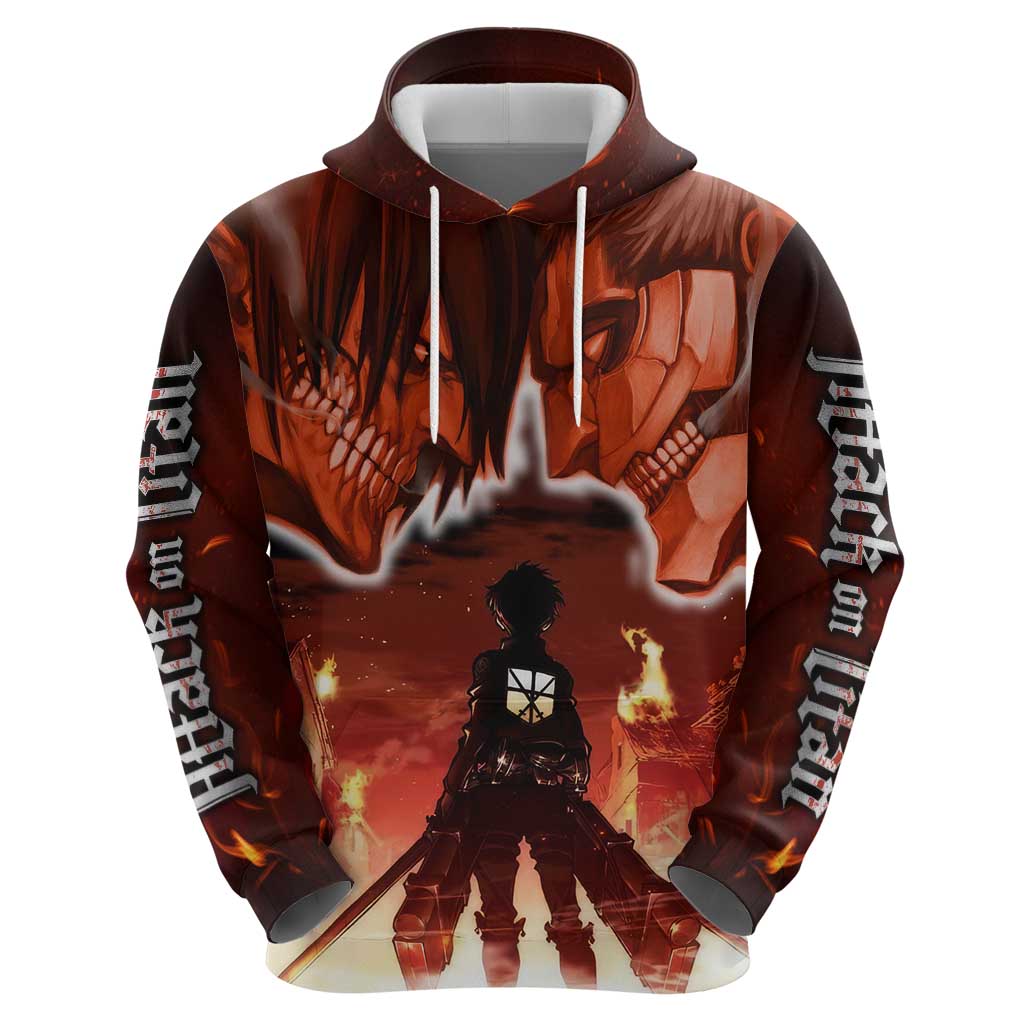 Burning Attack on Titan Hoodie Anime  Mix Trippy Style