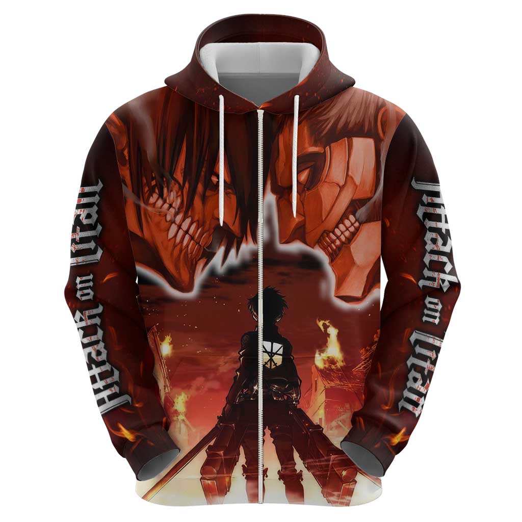 Burning Attack on Titan Hoodie Anime  Mix Trippy Style