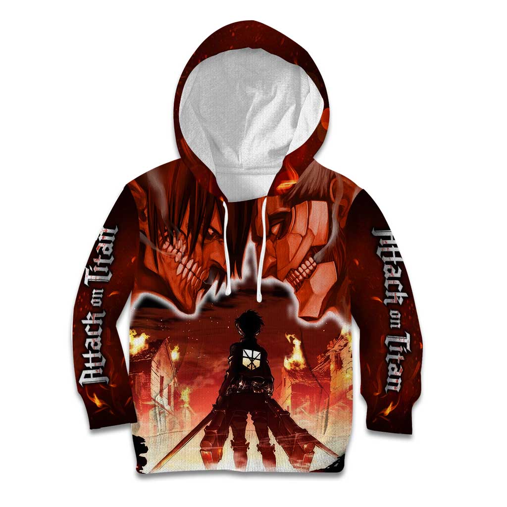 Burning Attack on Titan Kid Hoodie Anime  Mix Trippy Style