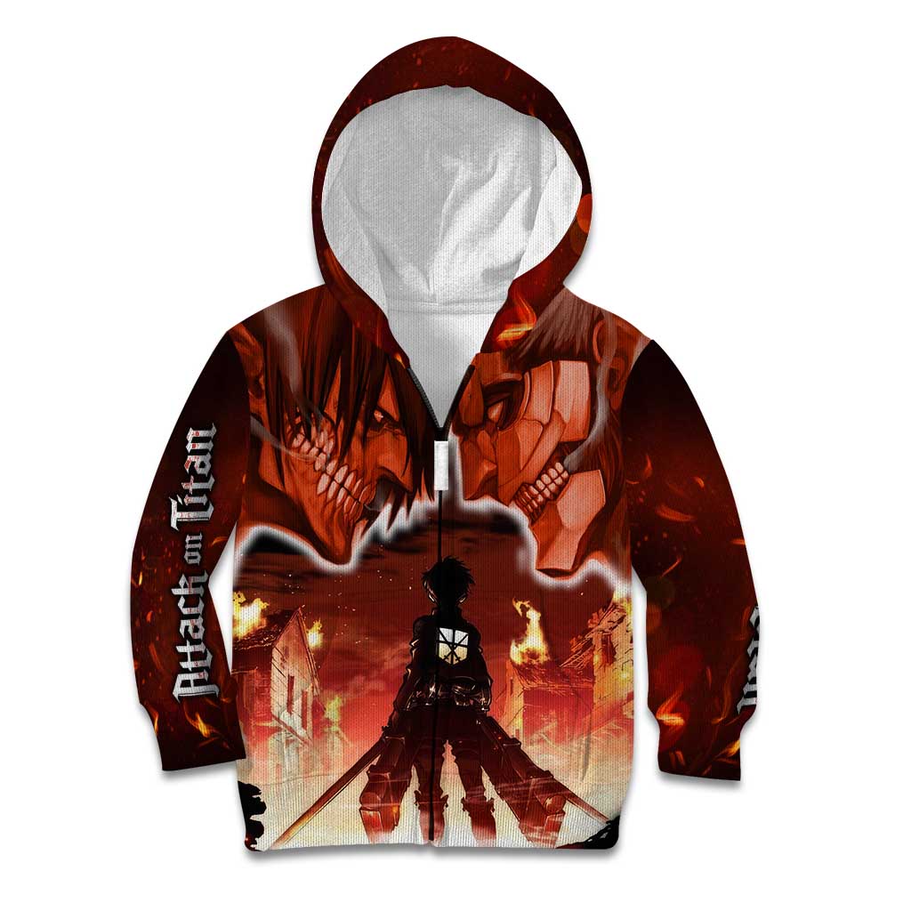 Burning Attack on Titan Kid Hoodie Anime  Mix Trippy Style