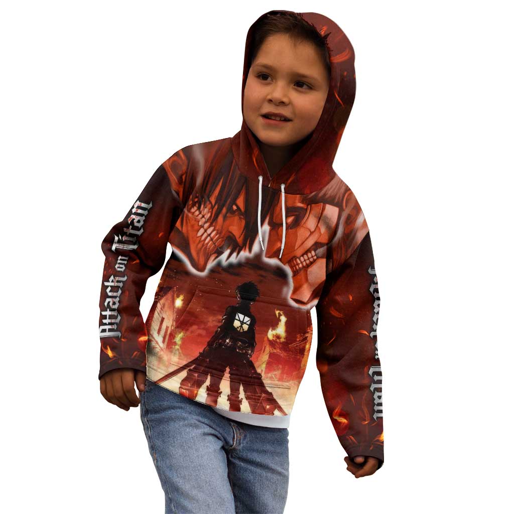 Burning Attack on Titan Kid Hoodie Anime  Mix Trippy Style